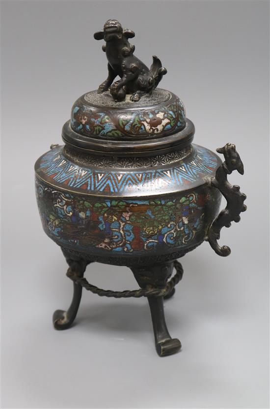 A cloisonne incense burner 25cm